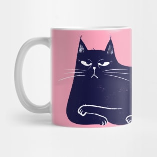 Moody blue cat not so happy mood - facing left Mug